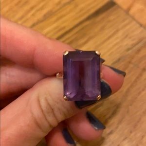Large rose gold amethyst ring